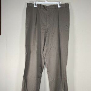 Brandini Super 100's Pleated 100% Wool Dress Pants Men 40 x 32 Brown-ish Gray
